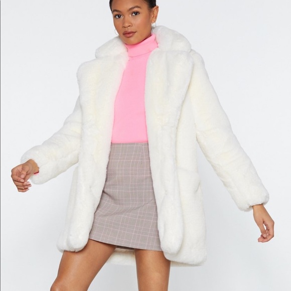 Faux fur mid length coat - Picture 7 of 9